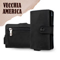 Porta Carte Vera Pelle Crazy Horse Nero con zip