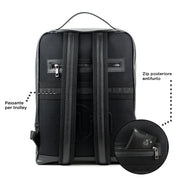 Genuine Leather Backpack Carbon Black