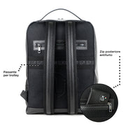 Genuine Leather Backpack Carbon Black