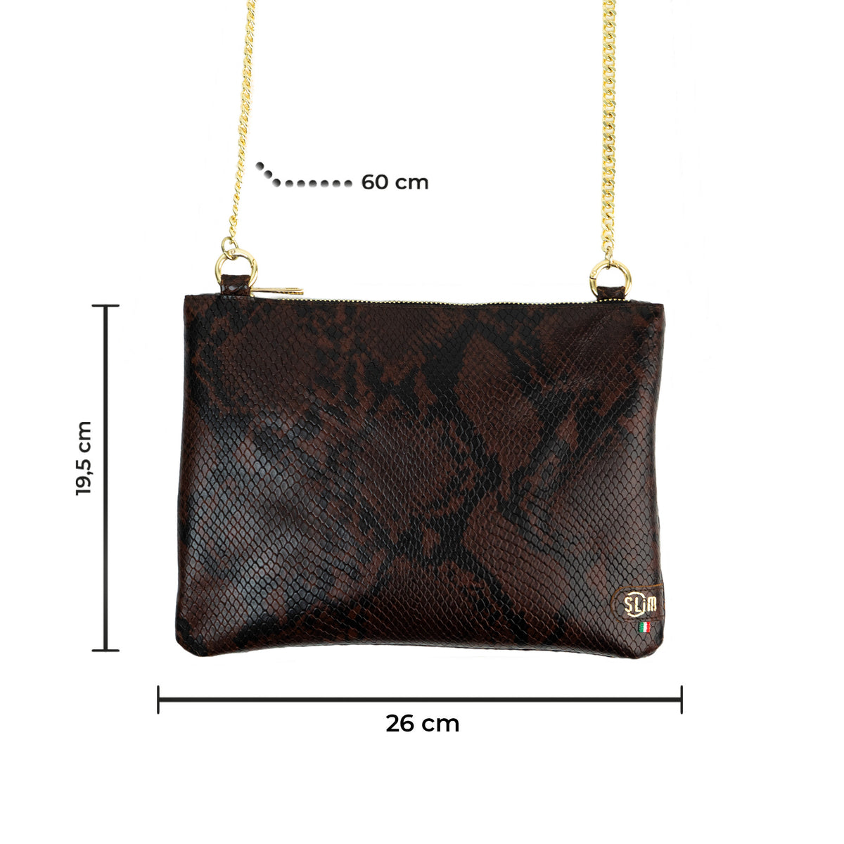 Pochette con Tracolla Vipera Marrone