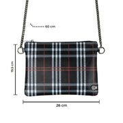 Pochette con Tracolla Vera Pelle Tartan Scozzese