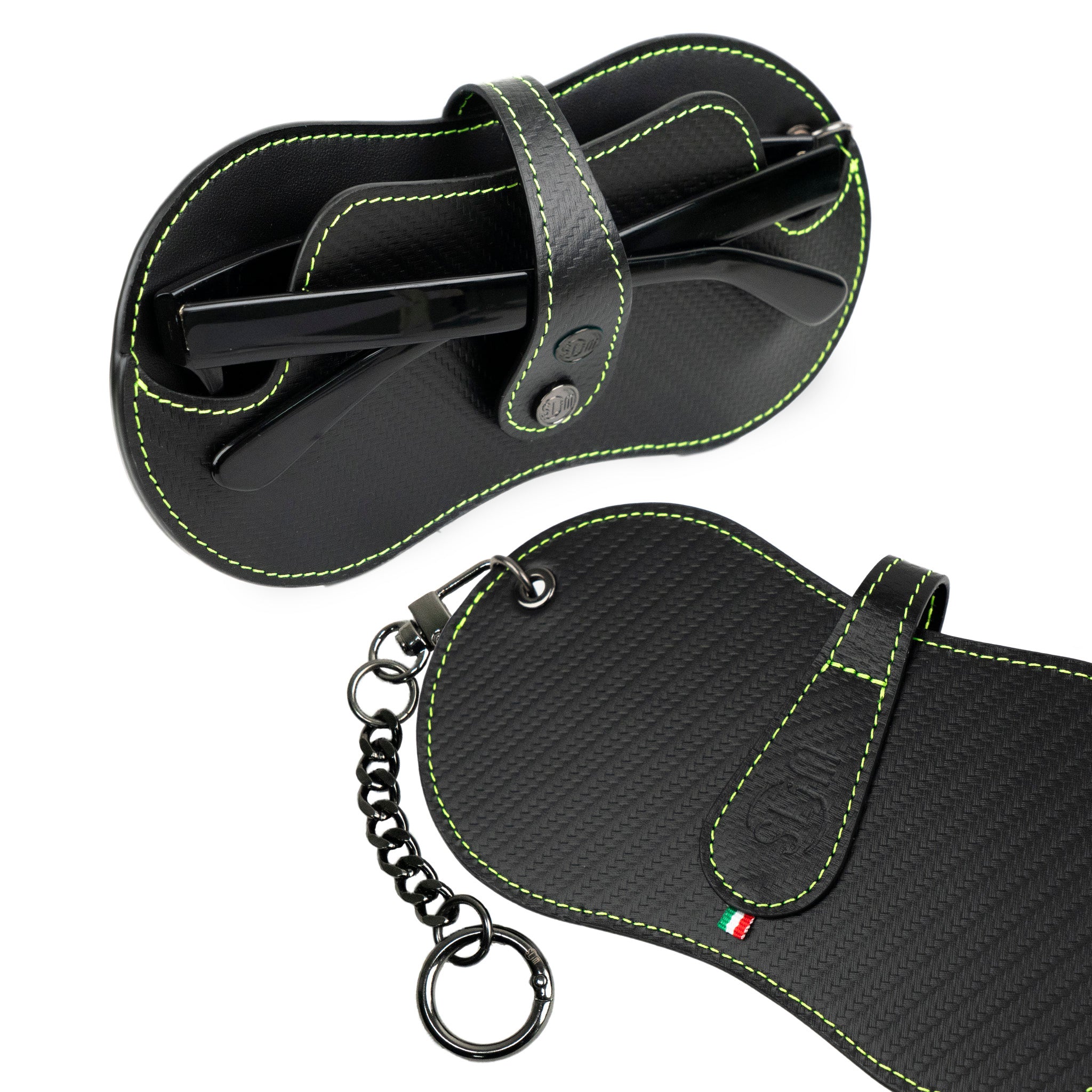 SLim Vision Vera Pelle Carbon cuciture Lime