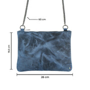 Clutch Bag with Wristband in Genuine Black Saffiano Leather