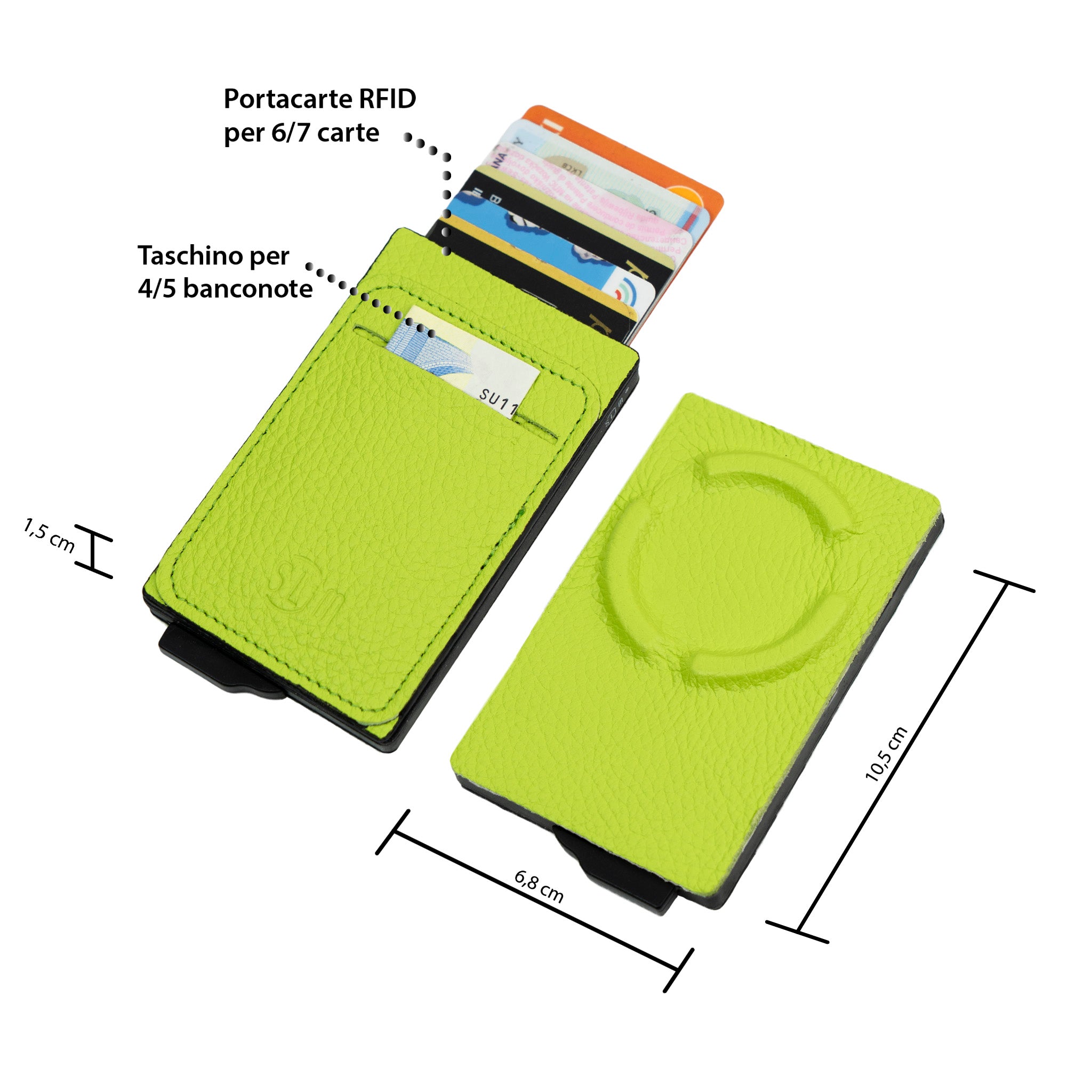SLim®️ Portacarte Magnetic Bottalato Verde Lime