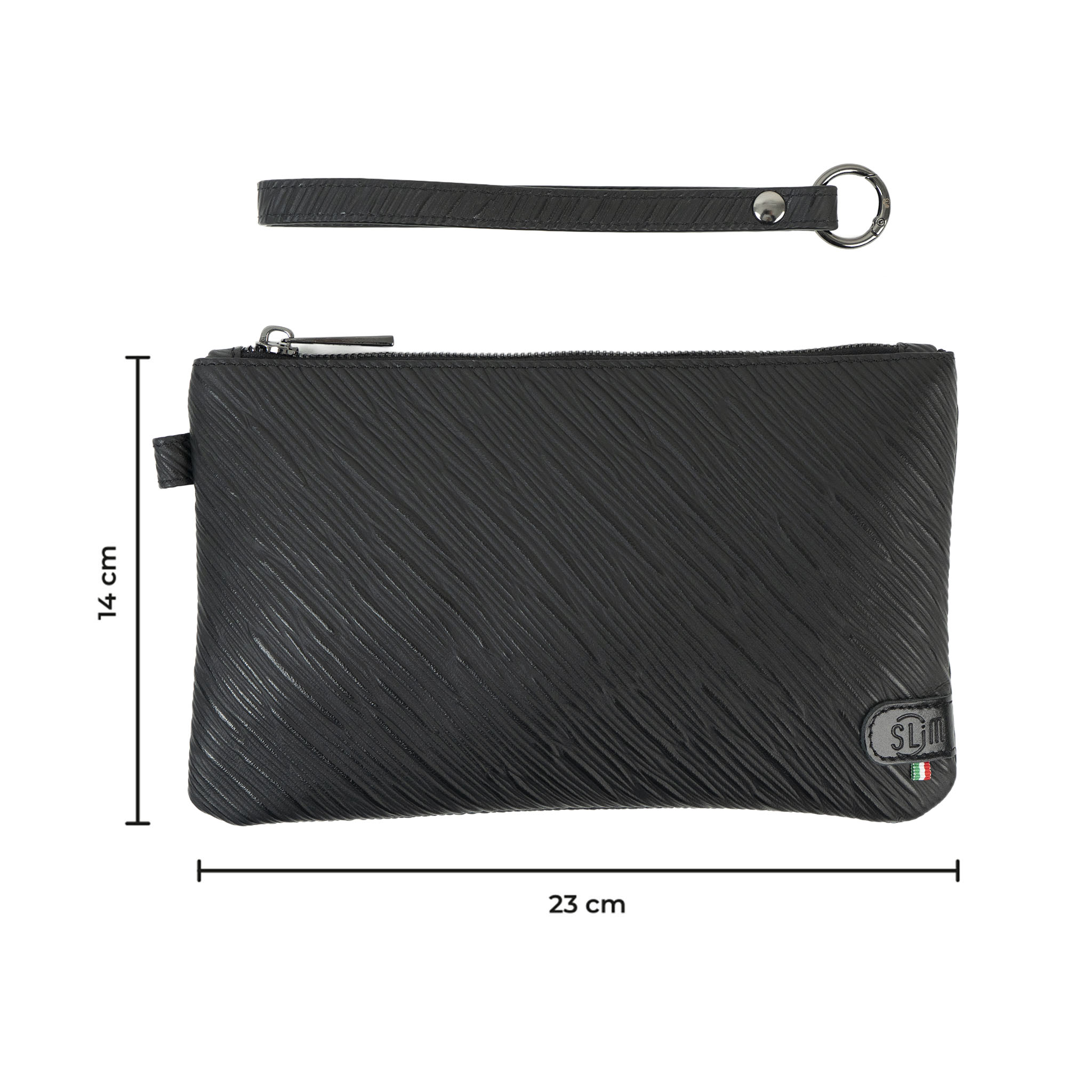 Pochette con Polsiera Vera Pelle Epi Nero