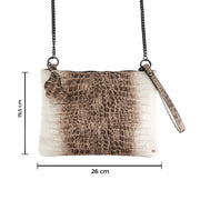 Pochette con Tracolla Vera Pelle Cocco Beige