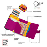 SLim®️Labbra Pop Art Vera Pelle Bottalato con zip porta monete