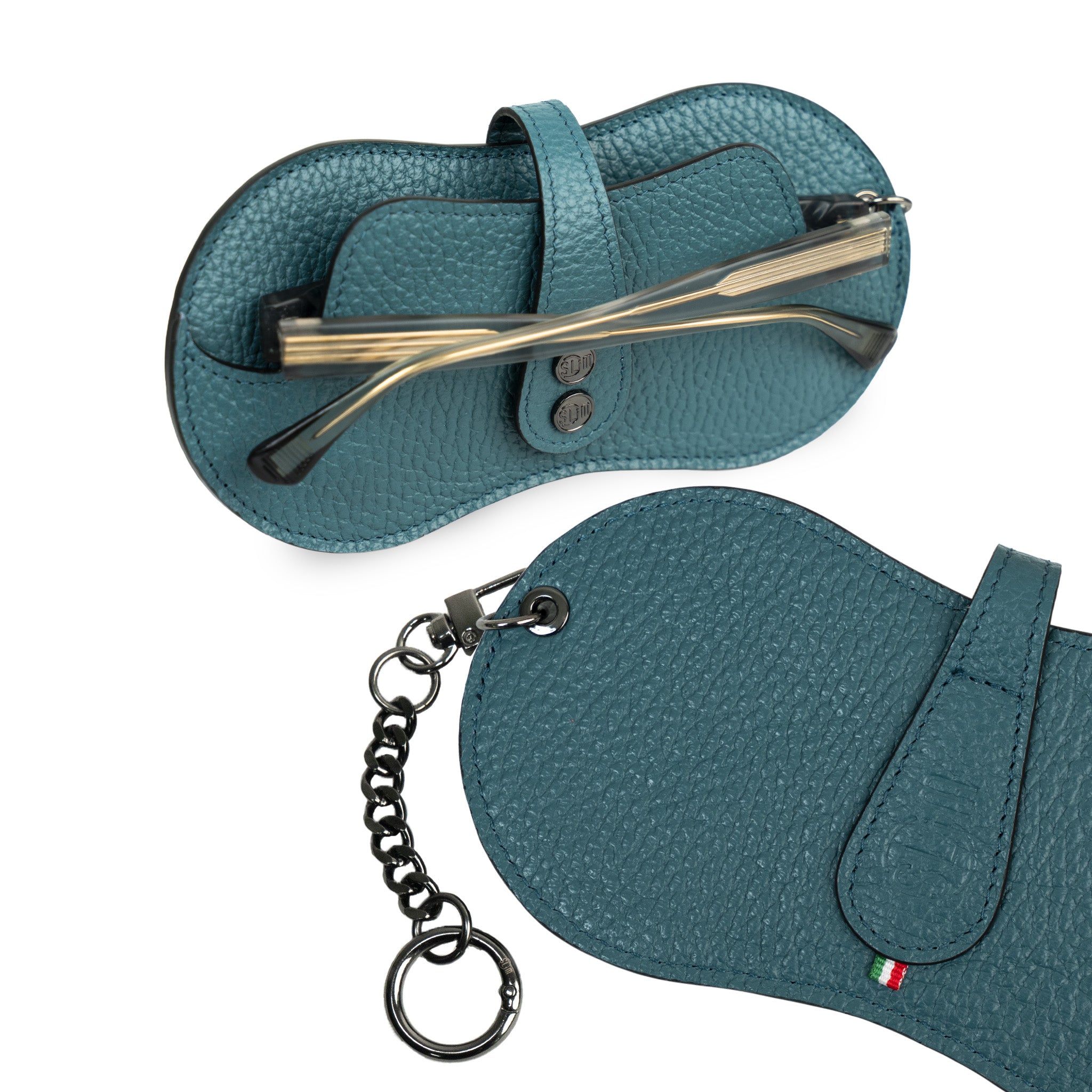 SLim Vision Vera Pelle Bottalato Petrolio