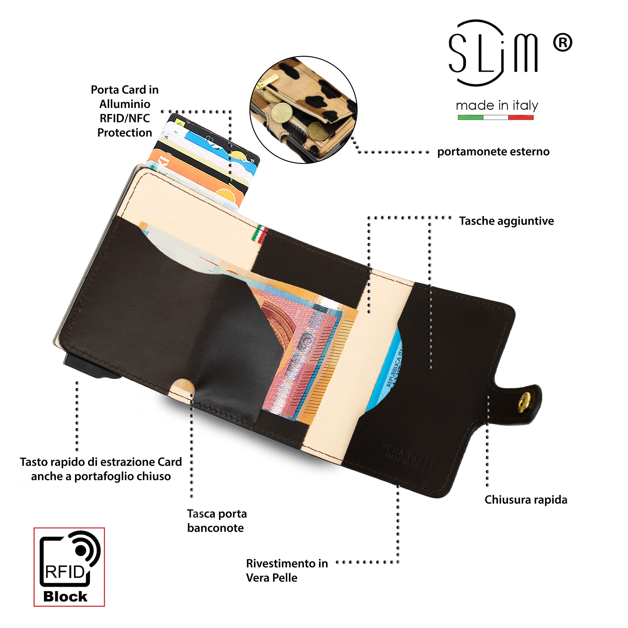 SLim®️ Vera Pelle Animalier Cavallino Maculato