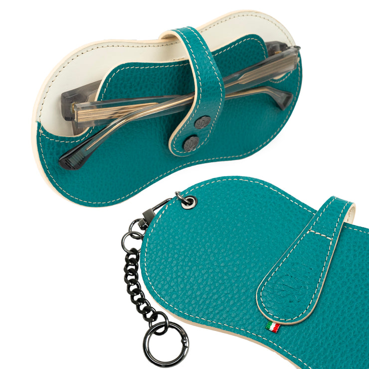 SLim Vision Vera Pelle Petrolio e Beige