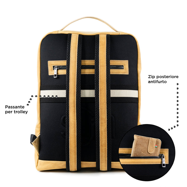 Genuine Leather Backpack Carbon Black