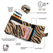 SLim®️Maculato Genuine Leopard Leather with Zip Coin Purse and Heart Key Ring