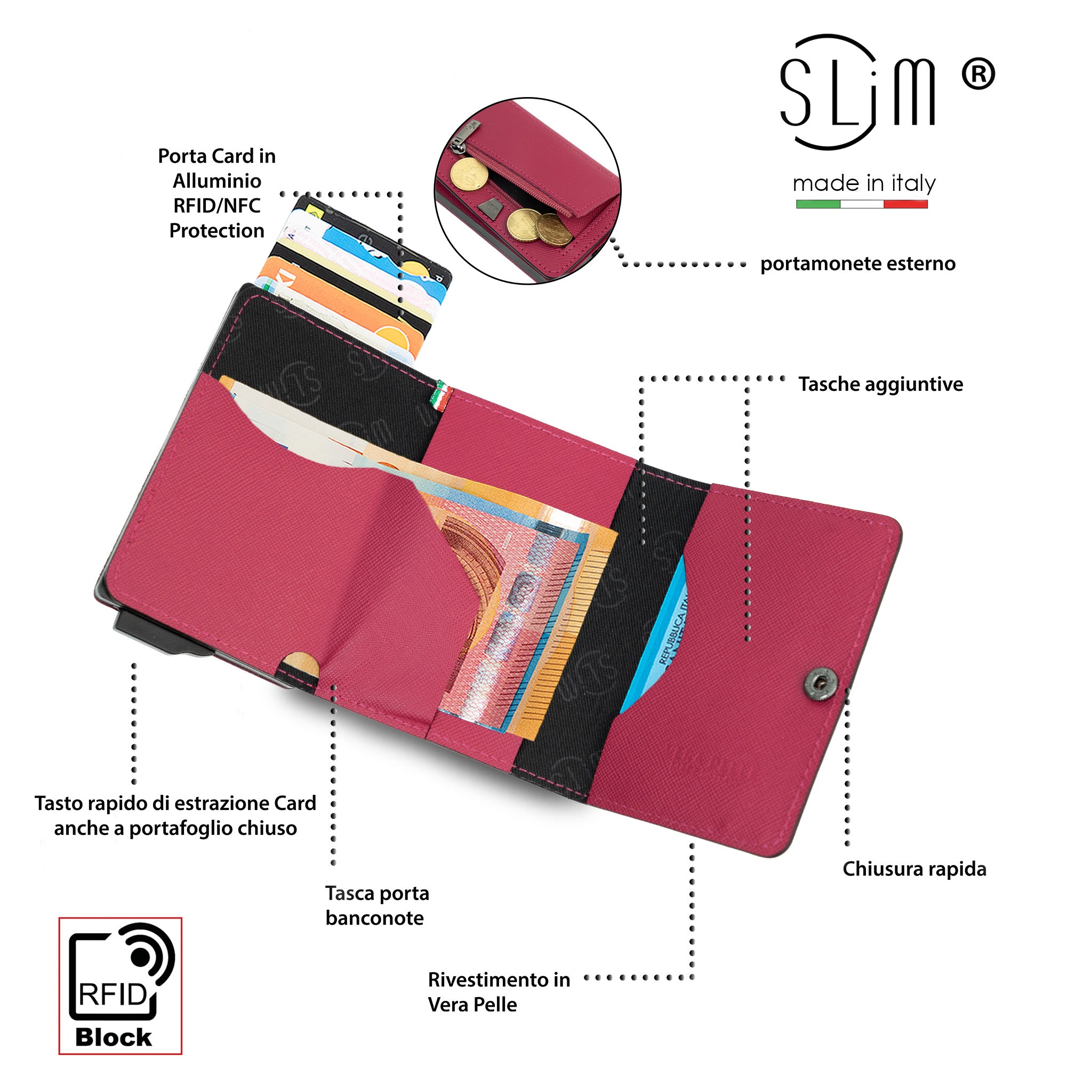 SLim®️ Touch Saffiano Fucsia