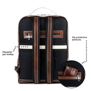 Genuine Leather Backpack Carbon Black