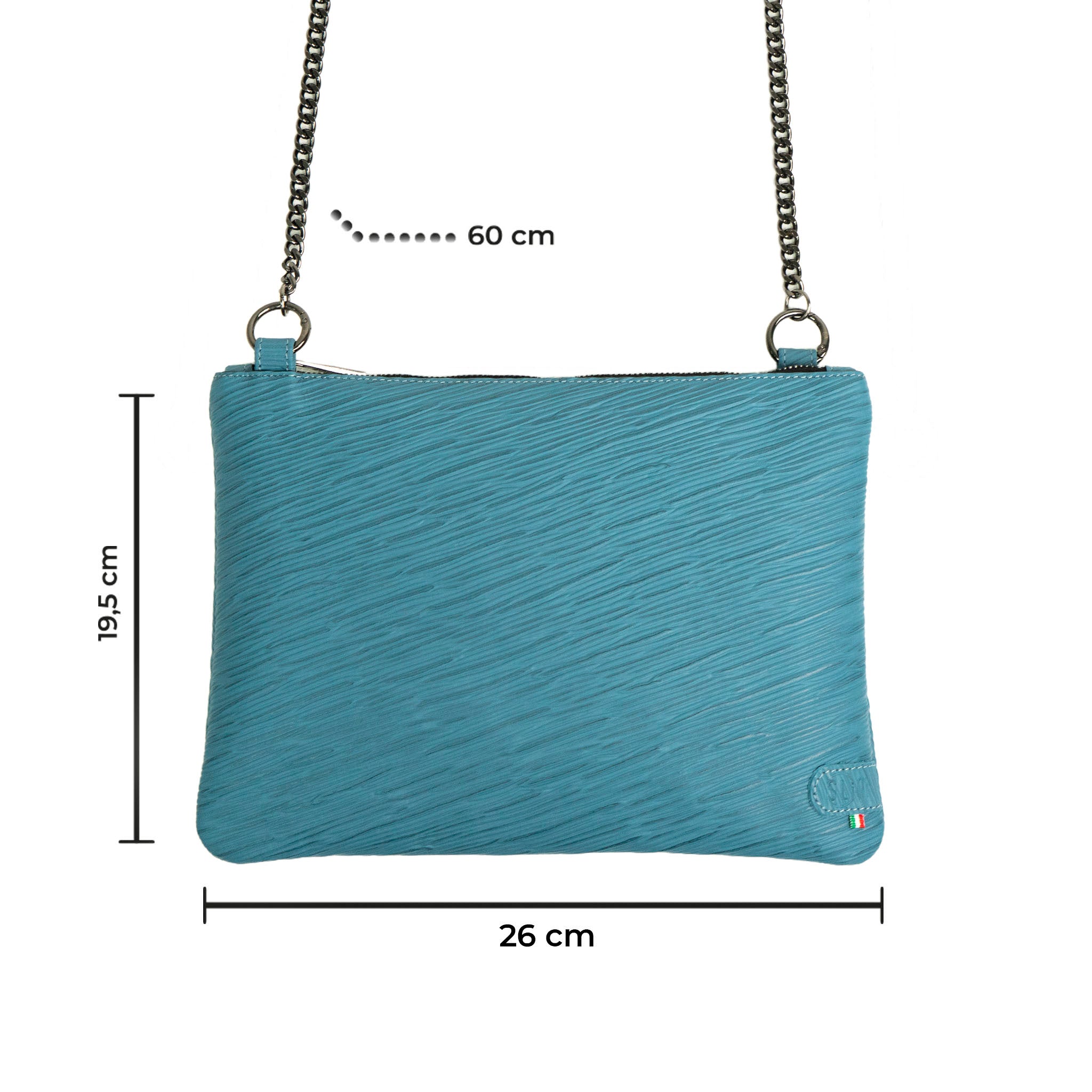Pochette con Tracolla Vera Pelle Epi Petrolio