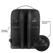 Genuine Leather Backpack Carbon Black