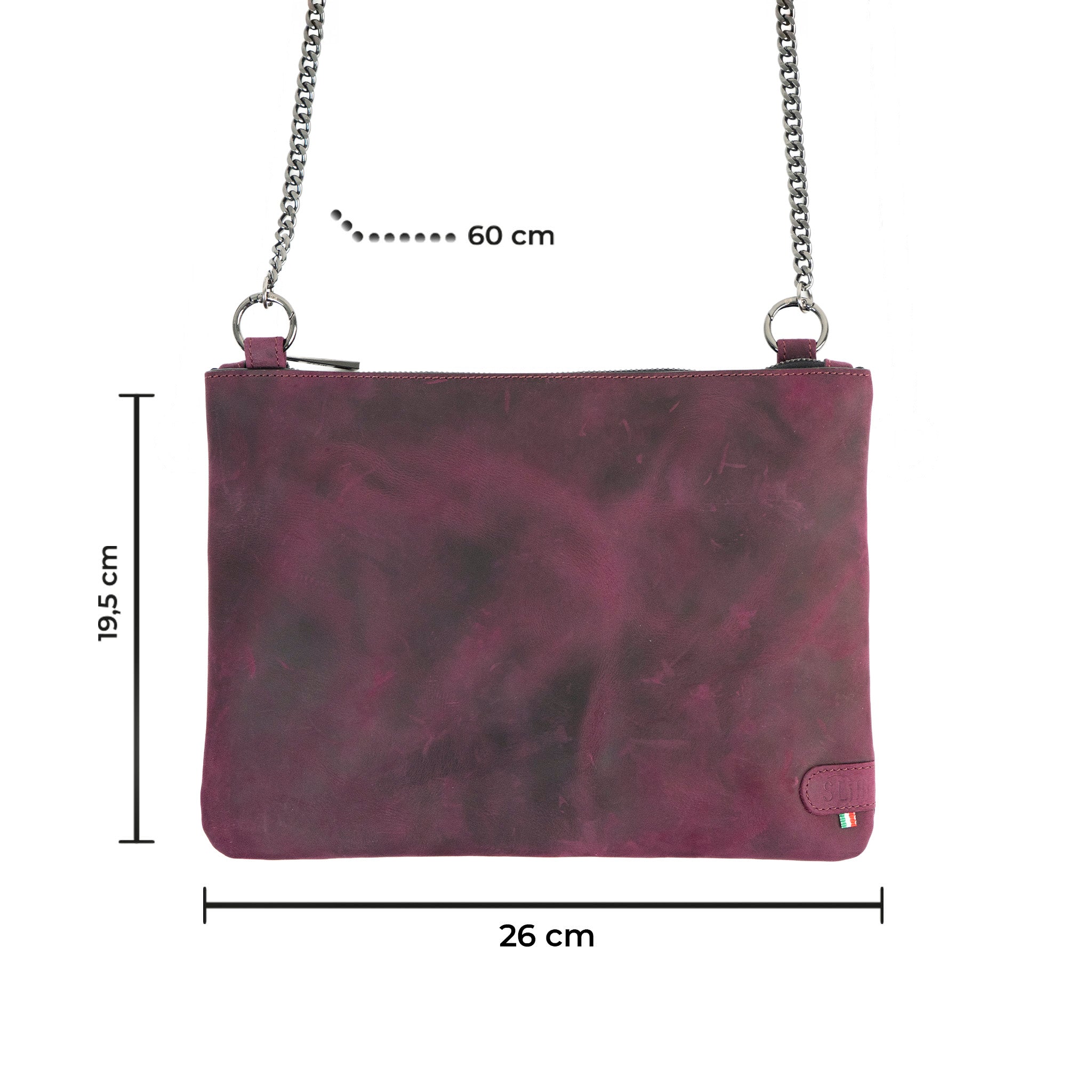Pochette con Tracolla Vera Pelle Crazy Viola