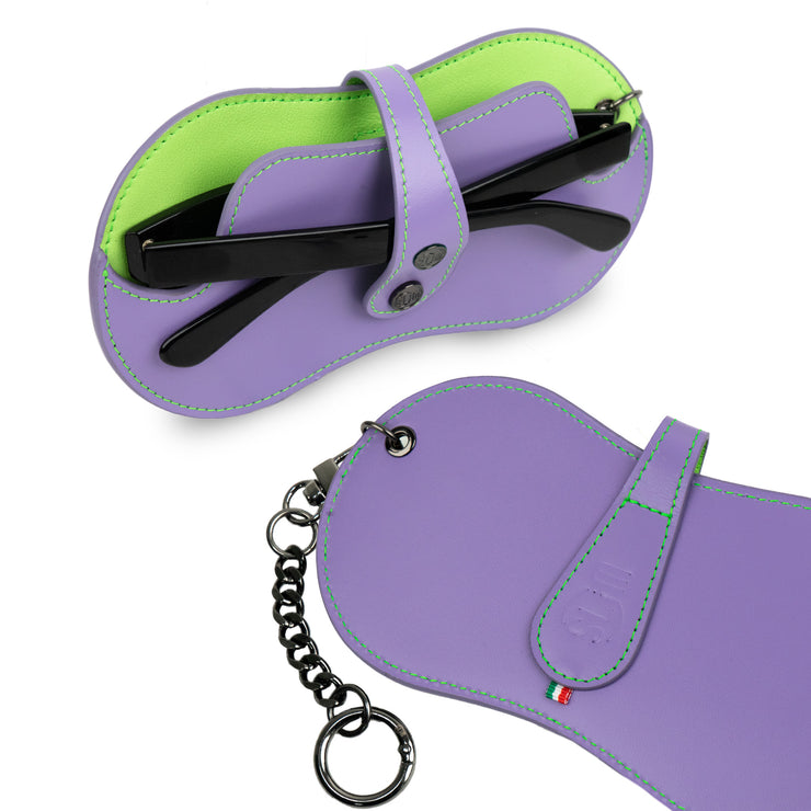 SLim Vision Vera Pelle Viola e Verde Lime