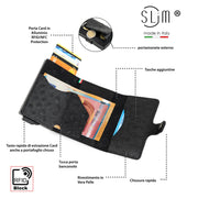 SLim®️ Vera Pelle stampa Struzzo Nero