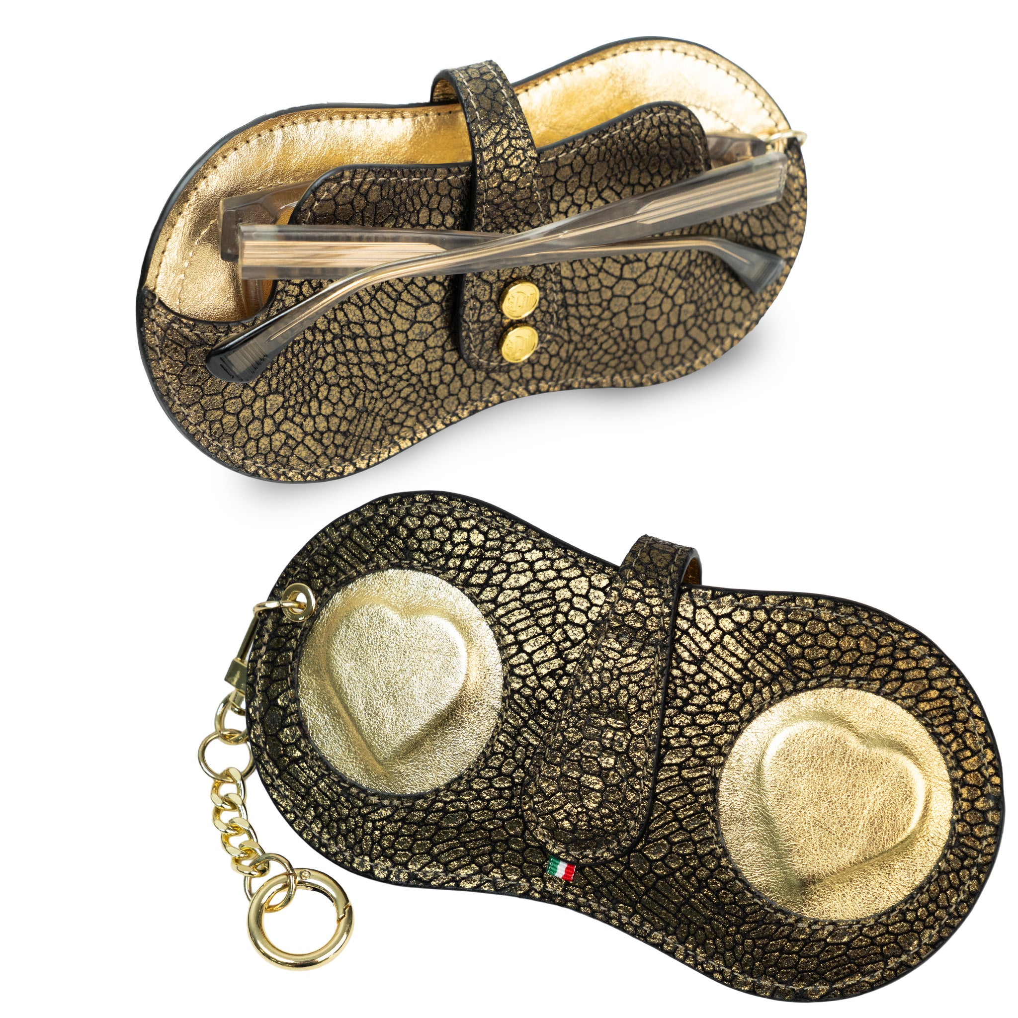 SLim Vision Vera Pelle Animalier Sablè Dorato
