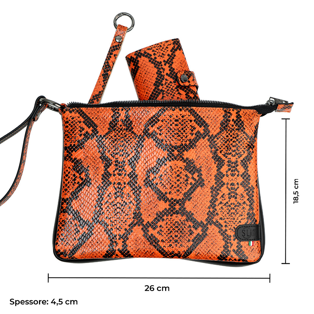 Pochette Max Rettile Arancio