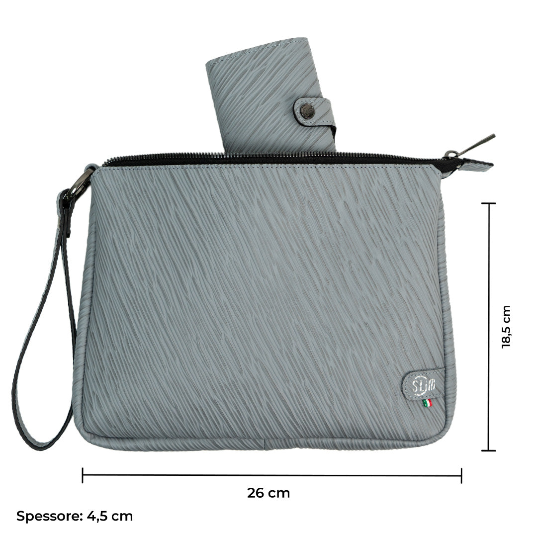 Pochette Max Epi Grigio