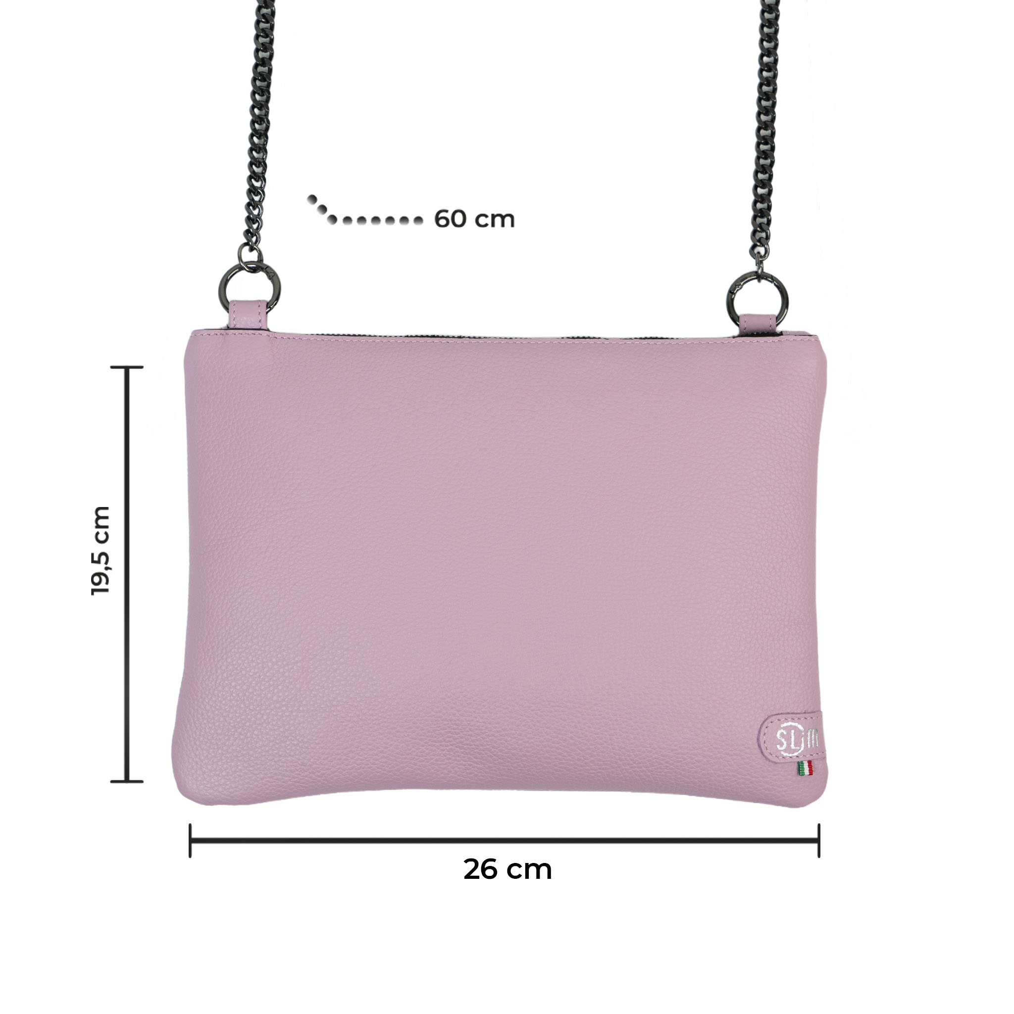 Pochette con Tracolla Vera Pelle Bottalato Rosa