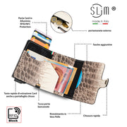 Portacarte Vera Pelle Cocco Beige