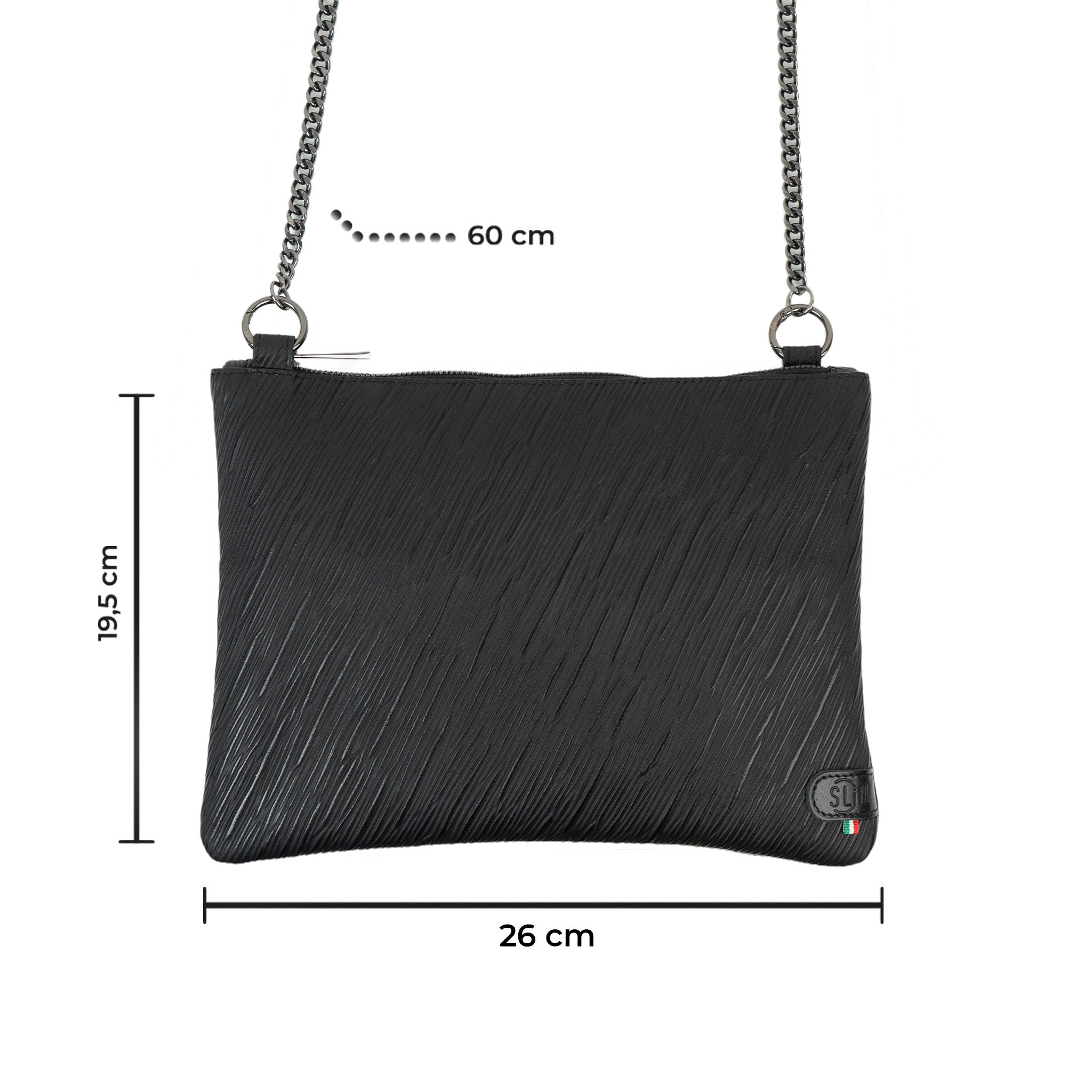 Pochette con Tracolla Vera Pelle Epi Nero