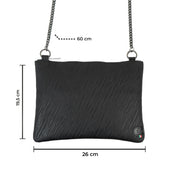 Clutch Bag with Shoulder Strap in Genuine Epi Leather in Black