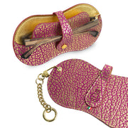 SLim Vision Vera Pelle Metal Fucsia e Oro