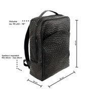 Genuine Leather Backpack Carbon Black