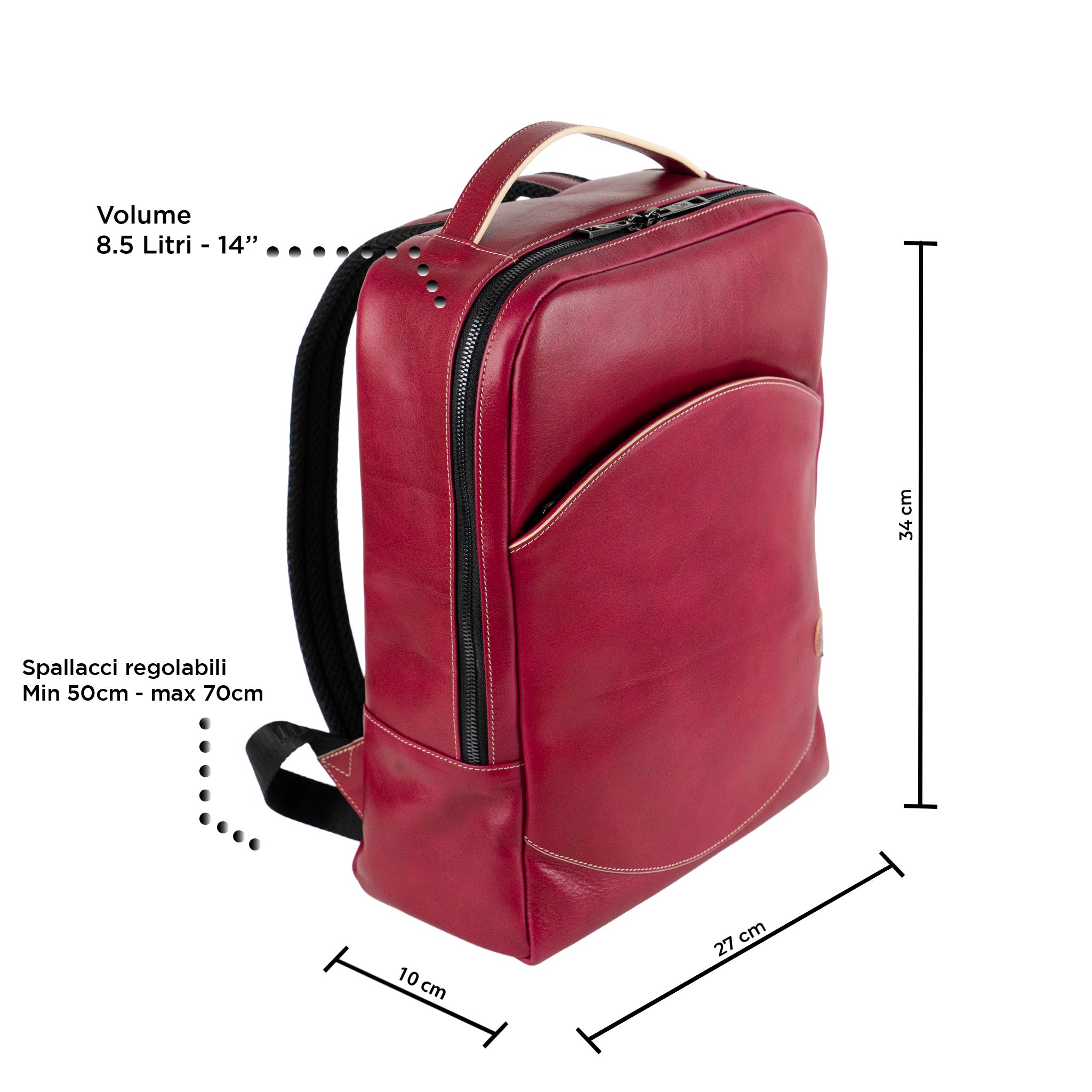Zaino Medio Concia al vegetale Fucsia
