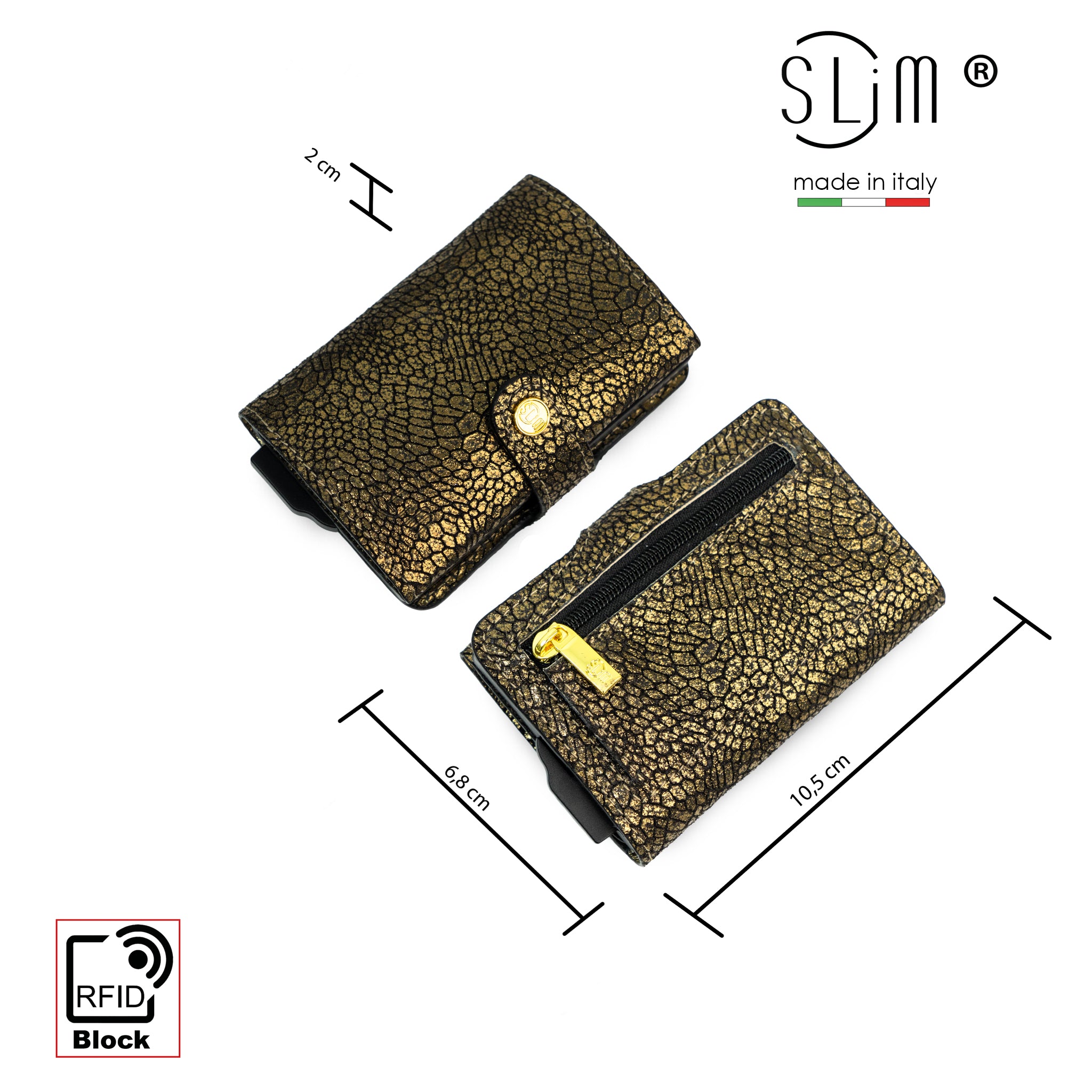 SLim®️ Vera Pelle Animalier Sablè Dorato
