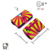 SLim®️Occhio Pop Art Vera Pelle Bottalato con zip porta monete