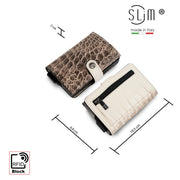 Portacarte Vera Pelle Cocco Beige