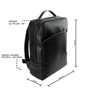 Genuine Leather Backpack Carbon Black