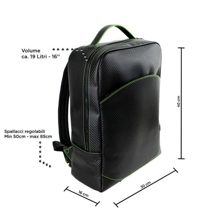 Genuine Leather Backpack Carbon Black