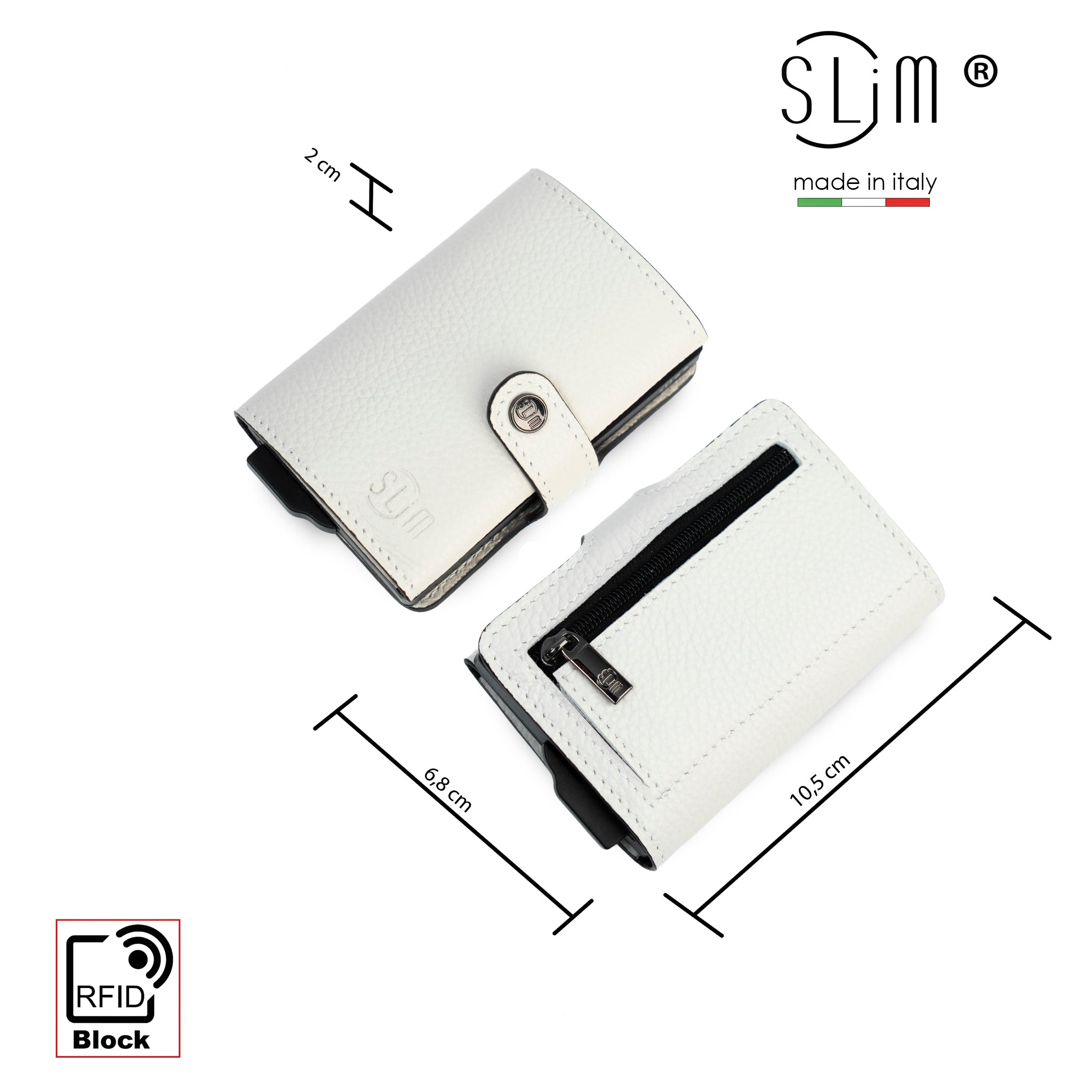 Porta Carte Vera Pelle Bottalato Ghiaccio