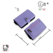 Porta Carte Vera Pelle Bottalato Lilla