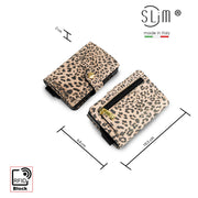 SLim®️Maculato Genuine Leopard Leather with Zip Coin Purse and Heart Key Ring