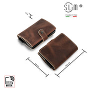 Porta Carte Vera Pelle Crazy Horse Brown Senza Zip