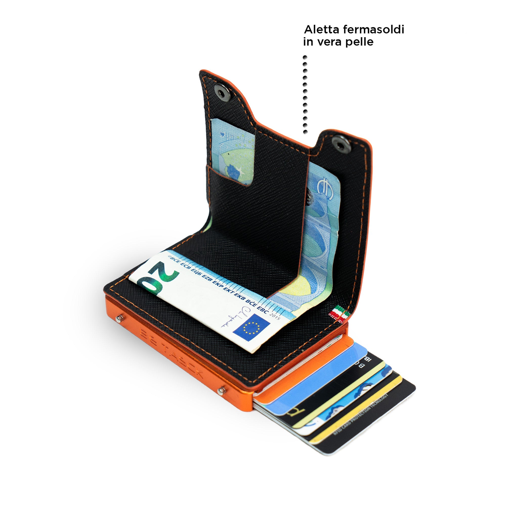 Be Tasck Saffiano Nero e Arancio