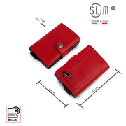 Portacarte Vera Pelle Tejus Rosso