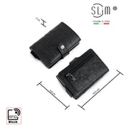 SLim®️ Vera Pelle stampa Struzzo Nero