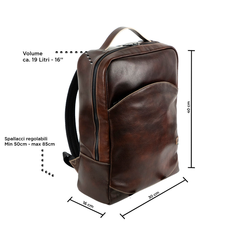 Genuine Leather Backpack Carbon Black