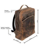 Genuine Leather Backpack Carbon Black