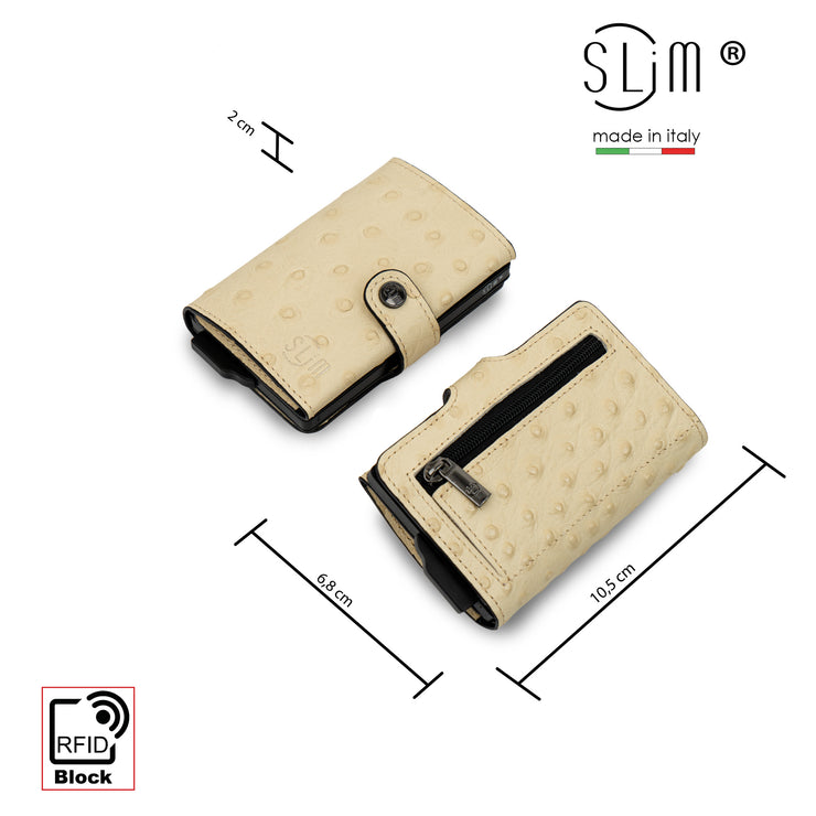 SLim®️ Vera Pelle stampa Struzzo Beige