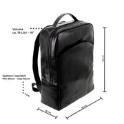 Genuine Leather Backpack Carbon Black