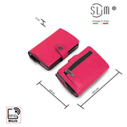 Portacarte Vera Pelle Tejus Fucsia
